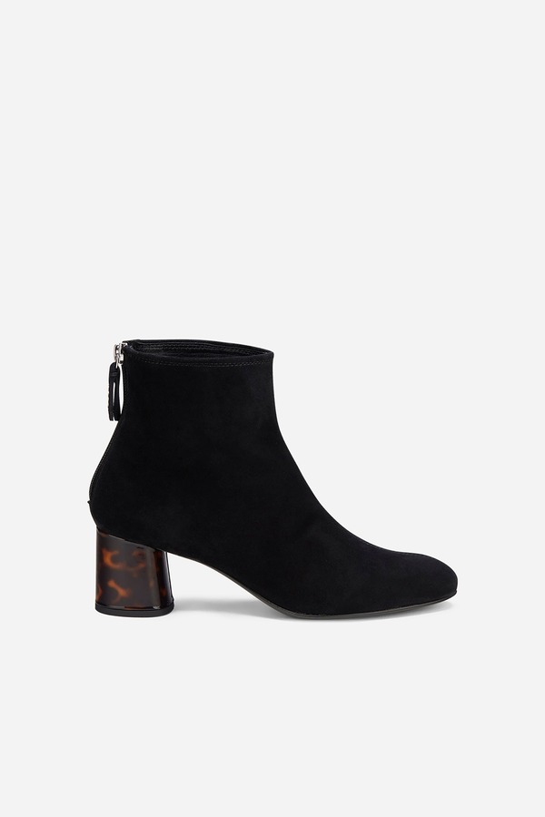 エージーエル レディース シューズ ブーツ・レインブーツ アンクル 踵 AGL Veta Precious Ankle Boot witheel Black Velour 黒いこと