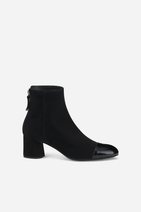 エージーエル レディース シューズ ブーツ・レインブーツ 旗がしら 踵 AGL Veta Cap Toe Velour Bootie witheel Black 黒いこと