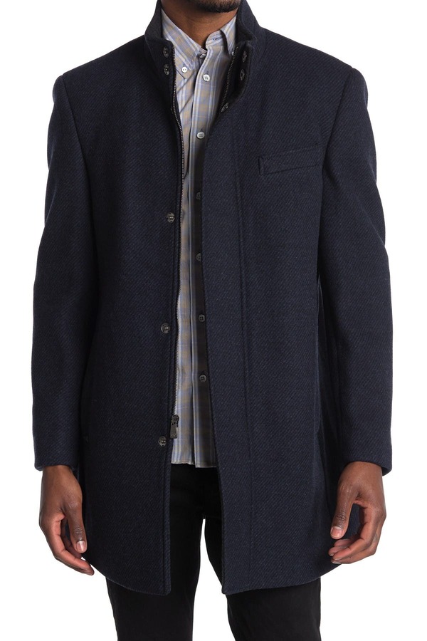ハート シャフナー マルクス メンズ アウター ジャケット・ブルゾン ウール コート Hart Schaffner Marx Genoa Wool Blend Twill Coat Navy ネイビー｜ReVida 店