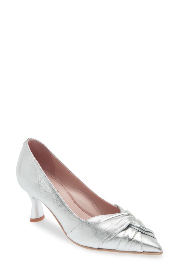 ナオト レディース シューズ 踵 Naot Harlow Pointed Toe Pump Silver Metallic Leather しろがね色