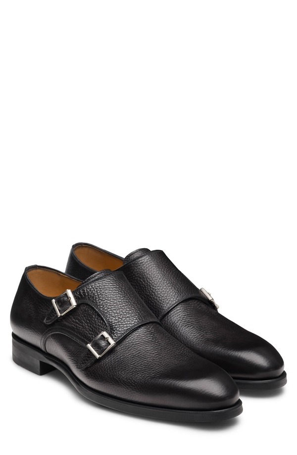 マグナーニ メンズ シューズ モンク Magnanni Minorca Plain Toe Monk Shoe Grey 薄墨色