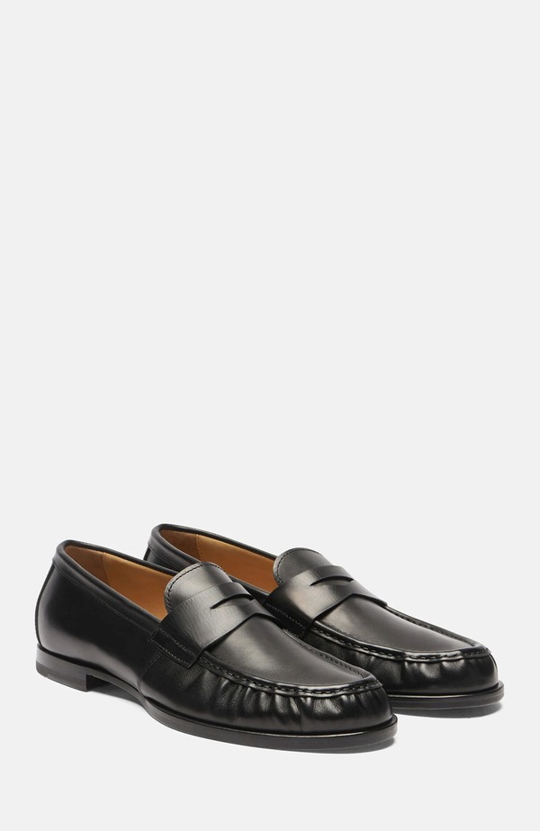 スカロッソ メンズ シューズ 置き目毛皮 SCAROSSO Fred Loafers Black - Calf 黒いこと