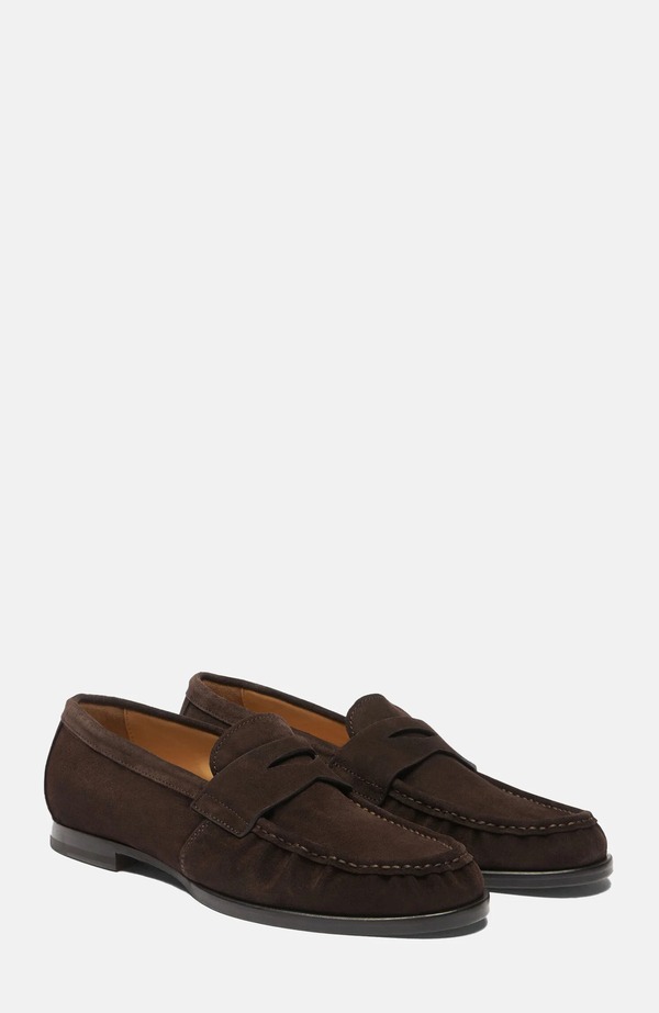 スカロッソ メンズ シューズ 置き目毛皮 SCAROSSO Fred Loafers Brown - Suede 赤銅色