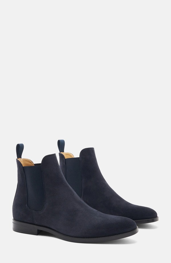 スカロッソ メンズ シューズ ブーツ・レインブーツ チェルシーブーツ チェルシー SCAROSSO Giacomo Chelsea Boots Blue Suede 青色