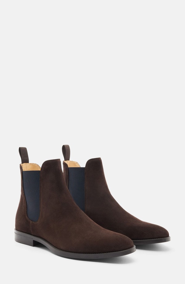 スカロッソ メンズ シューズ ブーツ・レインブーツ チェルシーブーツ チェルシー SCAROSSO Giacomo Chelsea Boots Brown Suede 赤銅色