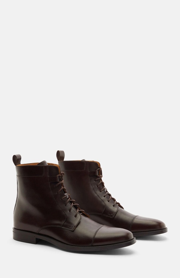 スカロッソ メンズ シューズ ブーツ・レインブーツ SCAROSSO Dante Boots Dark Brown Calf 赤銅色