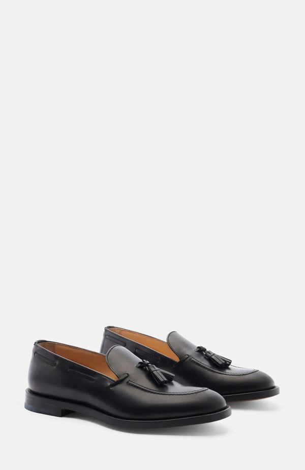 スカロッソ メンズ シューズ 置き目毛皮 SCAROSSO William Loafers Black - Calf 黒いこと