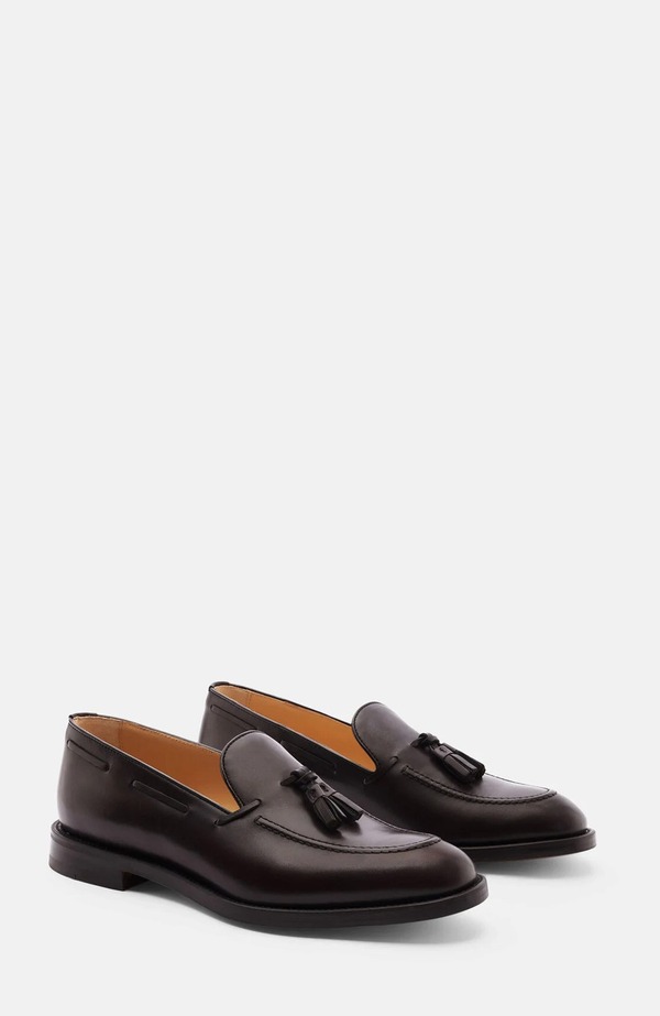 スカロッソ メンズ シューズ 置き目毛皮 SCAROSSO William Loafers Brown - Calf 赤銅色