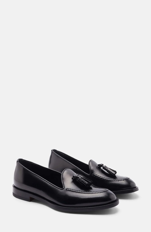 スカロッソ レディース シューズ スリッポン・ローファー SCAROSSO Sienna Loafers Black - Brushed Calf 黒いこと