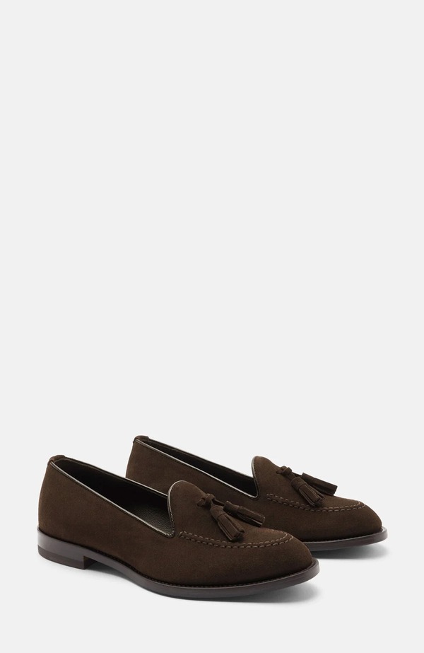 スカロッソ レディース シューズ スリッポン・ローファー SCAROSSO Sienna Loafers Brown - Suede ブラウン