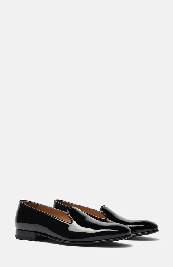 スカロッソ メンズ シューズ スリッポン・ローファー SCAROSSO Tommy Slippers Black - Patent 黒いこと