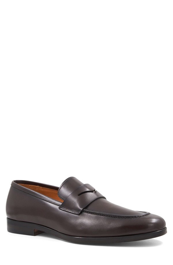 ブルーノマグリ メンズ シューズ 置き目毛革 Bruno Magli Flex Apron Toe Penny Loafer Brown 赤銅色