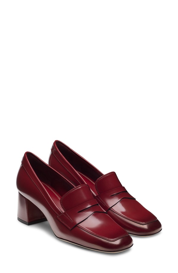 マグナーニ レディース シューズ 踵 置き目毛皮 Magnanni Stasia Penny Loafer Pump Burgundy バーガンディ