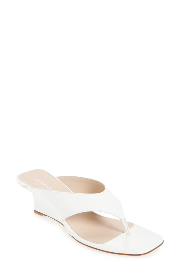 スチュアート ワイツマン レディース シューズ 踵 サンダル Stuart Weitzman Vinnie 50 Wedge Thong Sandal Blanco White 白いこと