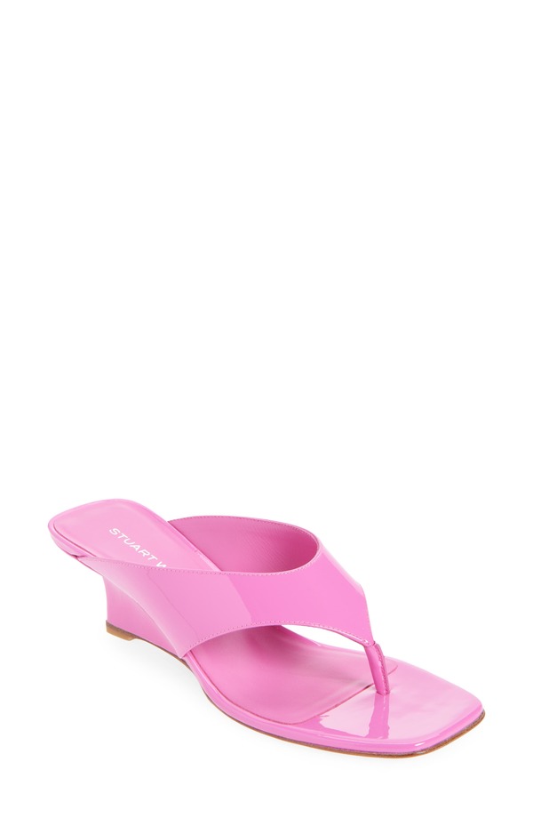 スチュアート ワイツマン レディース シューズ 踵 サンダル Stuart Weitzman Vinnie 50 Wedge Thong Sandal Sunset Pink サクラ色