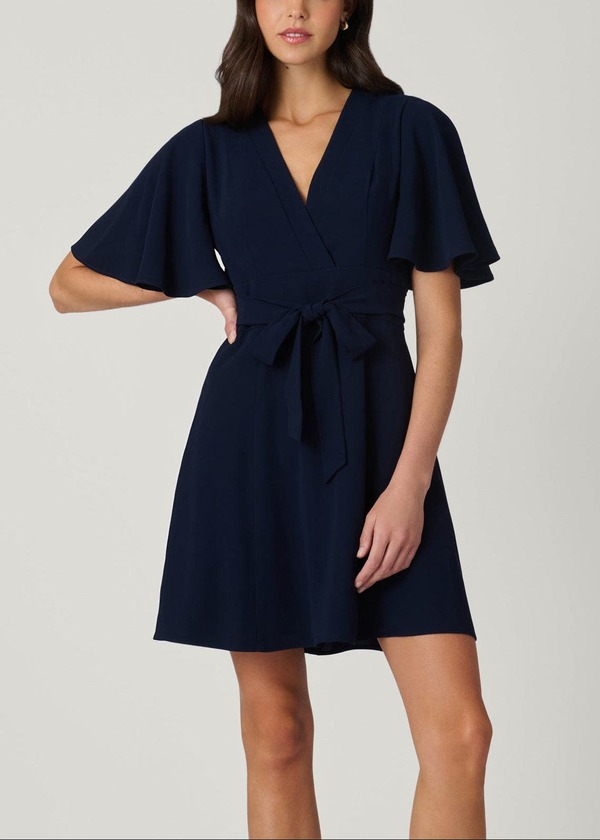 ショシャーナ レディース トップス ワンピース クレープ Shoshanna Sophie Crepe Dress Navy ネイビー｜ReVida 店