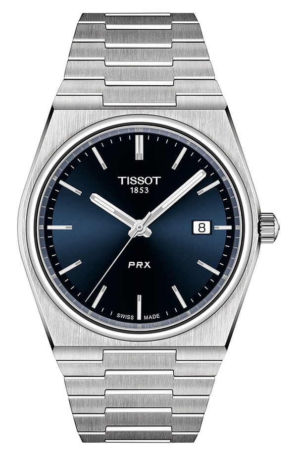 ティソット メンズ アクセサリー 腕時計 Tissot PRX Bracelet Watch, 40mm Blue ブルー｜ReVida 店