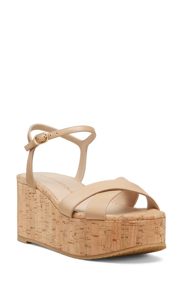 スチュアート ワイツマン レディース シューズ ヒール プラットフォーム サンダル アンクル Stuart Weitzman Daynankle Straplatform Wedge Sandal Adobe