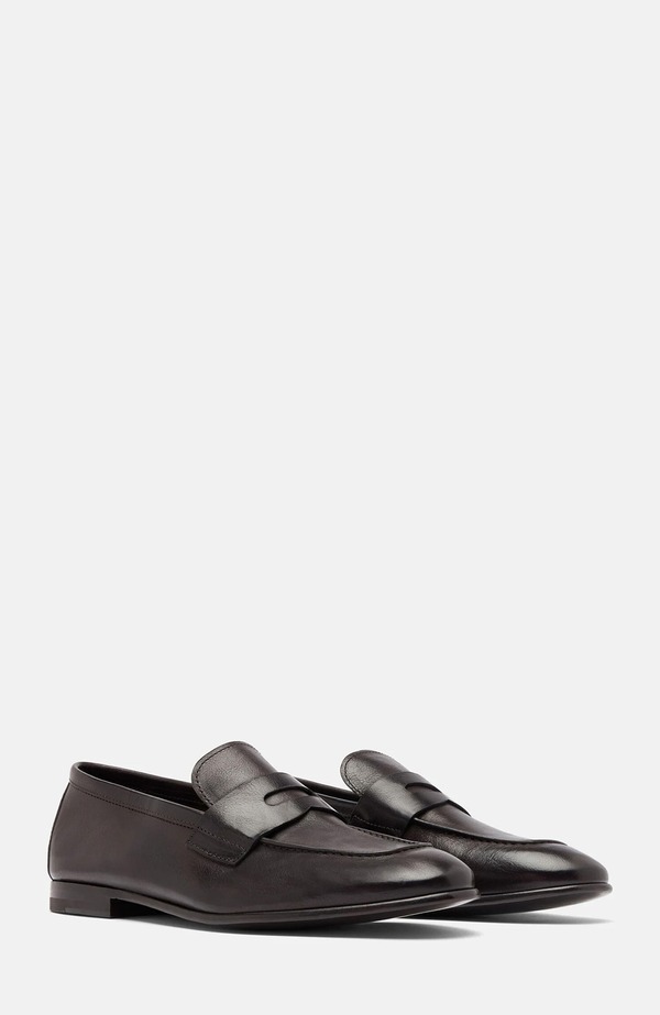 スカロッソ メンズ シューズ スリッポン・ローファー SCAROSSO Gregory Loafers Dark Brown - Calf 赤銅色
