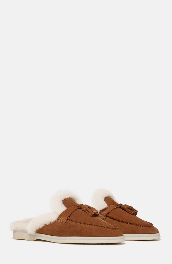 スカロッソ レディース シューズ パンプス SCAROSSO Lucrezia Mules Cinnamon - Suede Fur