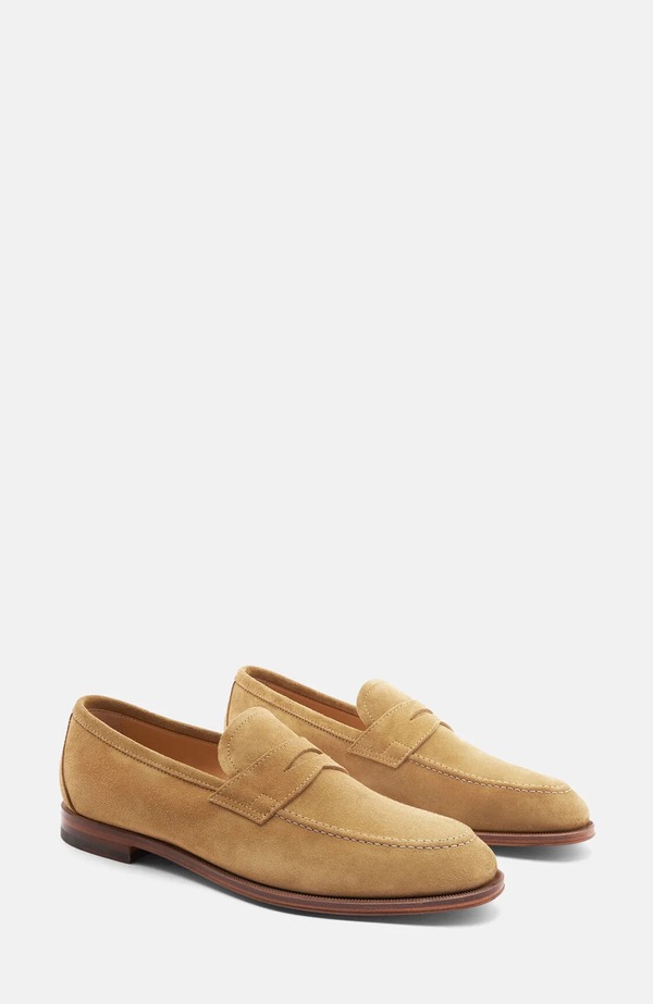 スカロッソ メンズ シューズ 置き目毛革 SCAROSSO Stefano Loafers Beige - Suede ベージュ
