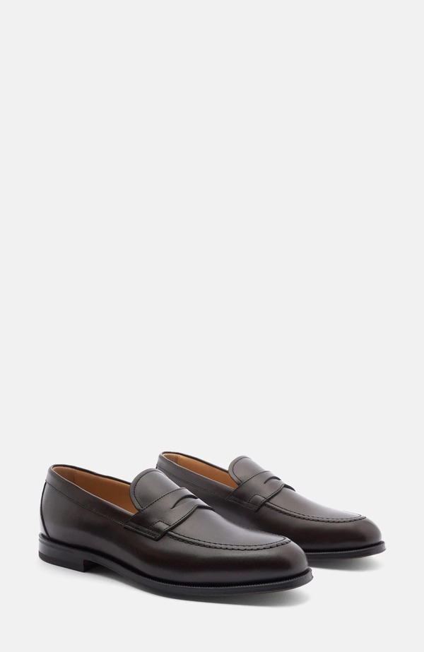 スカロッソ メンズ シューズ 置き目毛革 SCAROSSO Stefano Loafers Brown - Calf 赤銅色