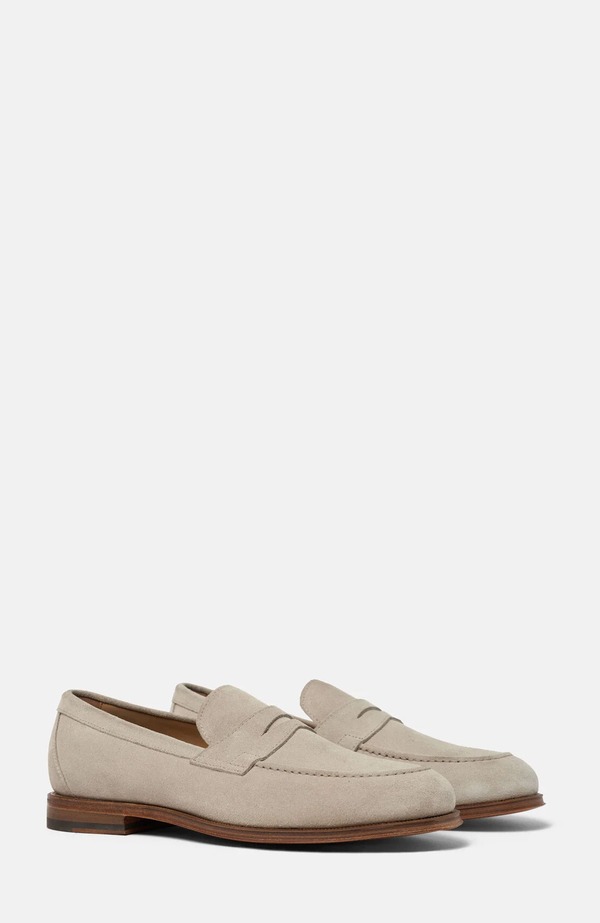 スカロッソ メンズ シューズ 置き目毛革 SCAROSSO Stefano Loafersand - Suede 砂子