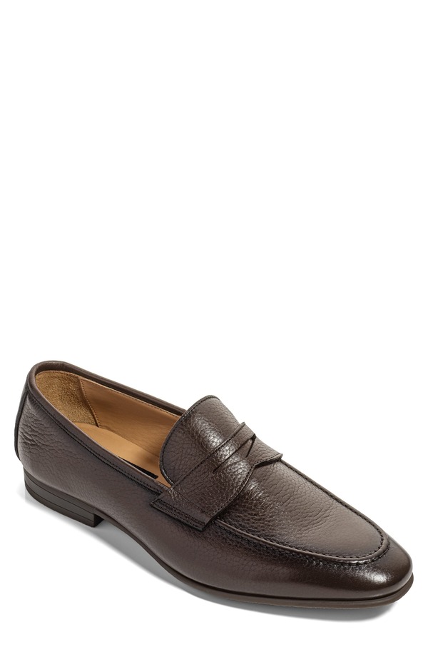 トゥーブート メンズ シューズ スリッポン・ローファー なめし革 TO BOOT NEW YORK Merritt Pebbled Leather Penny Loafer Dark Brown 赤銅色