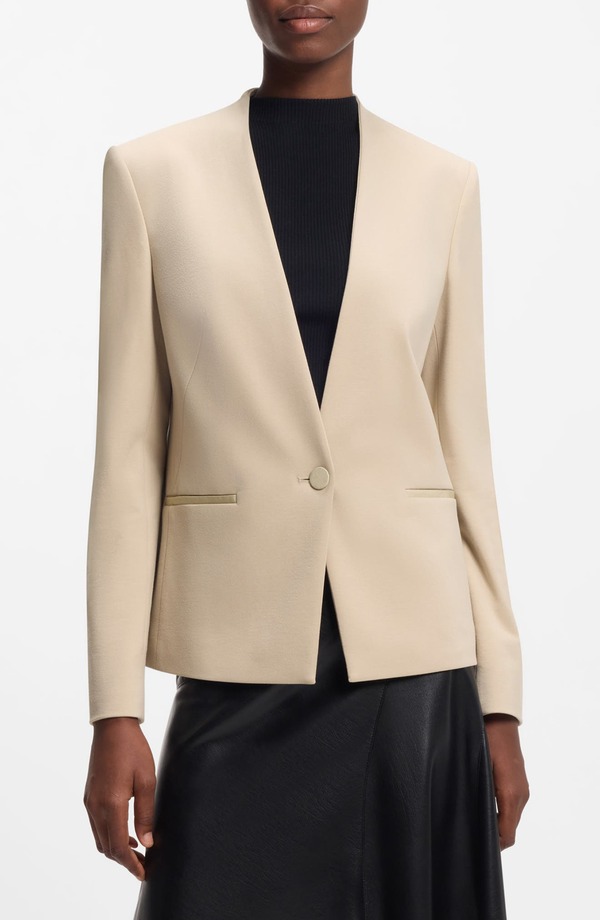 ボス レディース アウター ジャケット・ブルゾン BOSS Jemma Collarless Jacket Pumice 68,090円