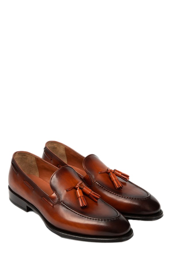 アンソニー ヴィア メンズ シューズ ローファー Anthony Veer Camden Tasseloafer Amber Cognac Tan アンバー｜ReVida 店