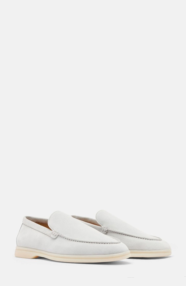 スカロッソ メンズ シューズ 置き目毛革 SCAROSSO Ludovico Loafers Ice - Suede