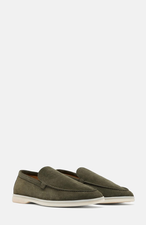 スカロッソ メンズ シューズ 置き目毛皮 SCAROSSO Ludovico Loafers Olive - Suede オリーブ