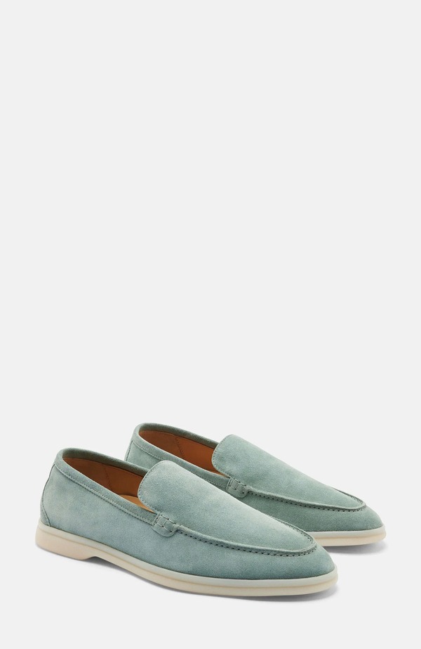 スカロッソ メンズ シューズ 置き目毛皮 SCAROSSO Ludovico Loafersage - Suede サルヴィア