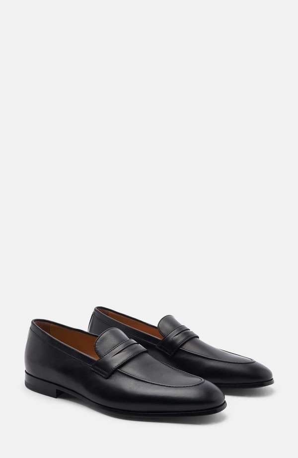 スカロッソ メンズ シューズ ローファー SCAROSSO Marzio Loafers Black - Calf Leather ブラック｜ReVida 店