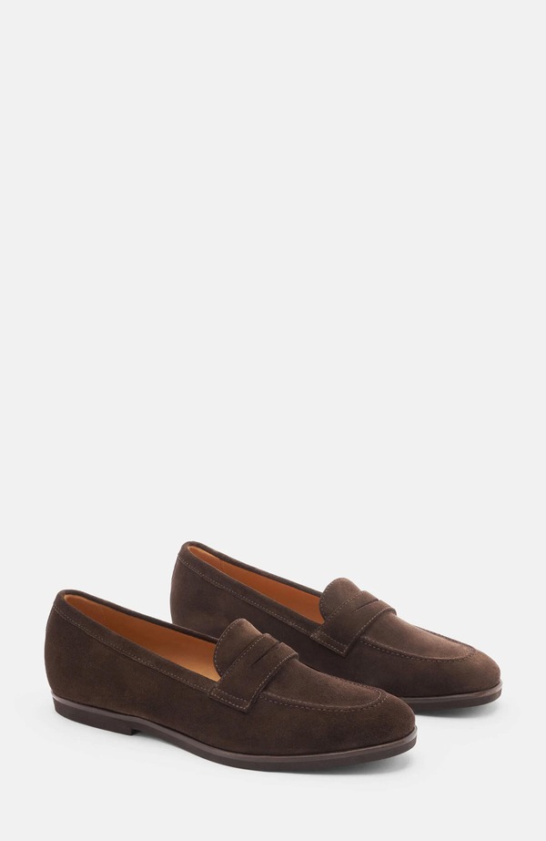 スカロッソ レディース シューズ スリッポン・ローファー SCAROSSO Monica Loafers Brown - Suede ブラウン｜ReVida 店
