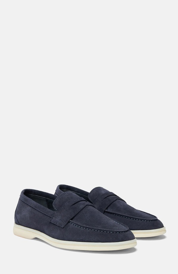 スカロッソ レディース シューズ スリッポン・ローファー SCAROSSO Luciana Loafers Blue - Suede ブルー