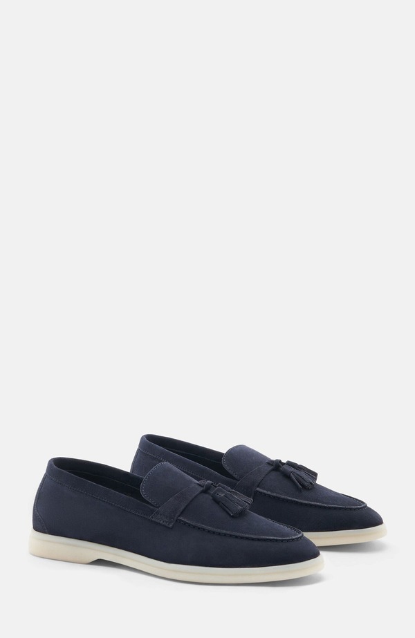 スカロッソ レディース シューズ スリッポン・ローファー SCAROSSO Leandra Loafers Blue - Suede 青碧
