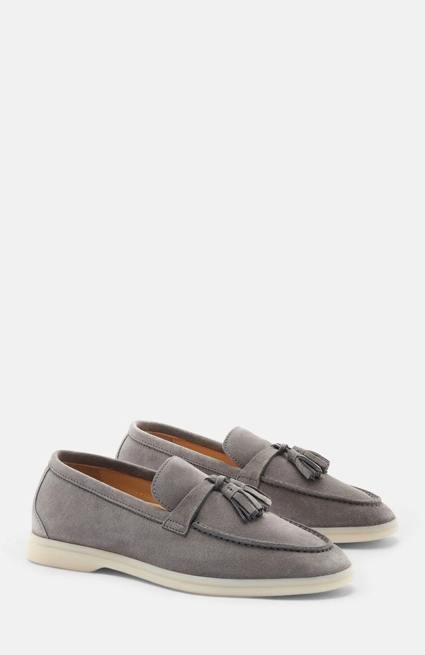 スカロッソ レディース シューズ スリッポン・ローファー SCAROSSO Leandra Loafers Grey - Suede 薄墨色