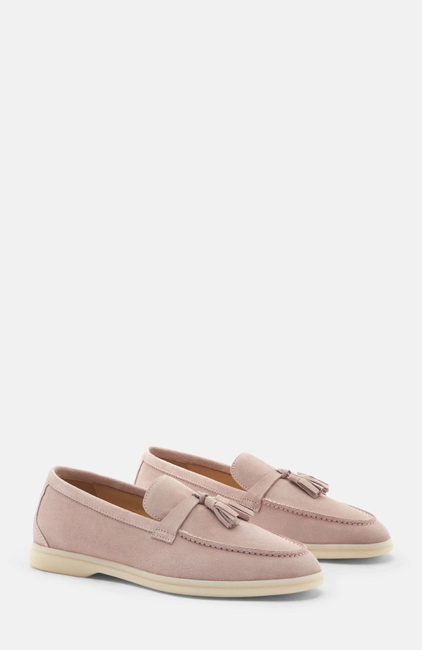 スカロッソ レディース シューズ スリッポン・ローファー SCAROSSO Leandra Loafers Pink - Suede さくら色