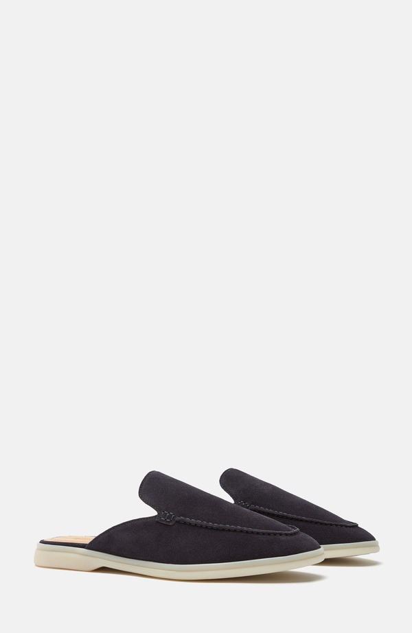 スカロッソ メンズ シューズ スリッポン・ローファー SCAROSSO Lucrezio Slippers Blue - Suede 青碧