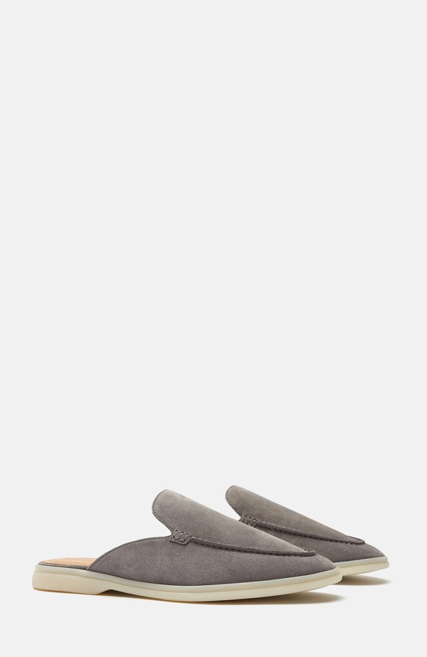 スカロッソ メンズ シューズ スリッポン・ローファー SCAROSSO Lucrezio Slippers Grey - Suede 薄墨色