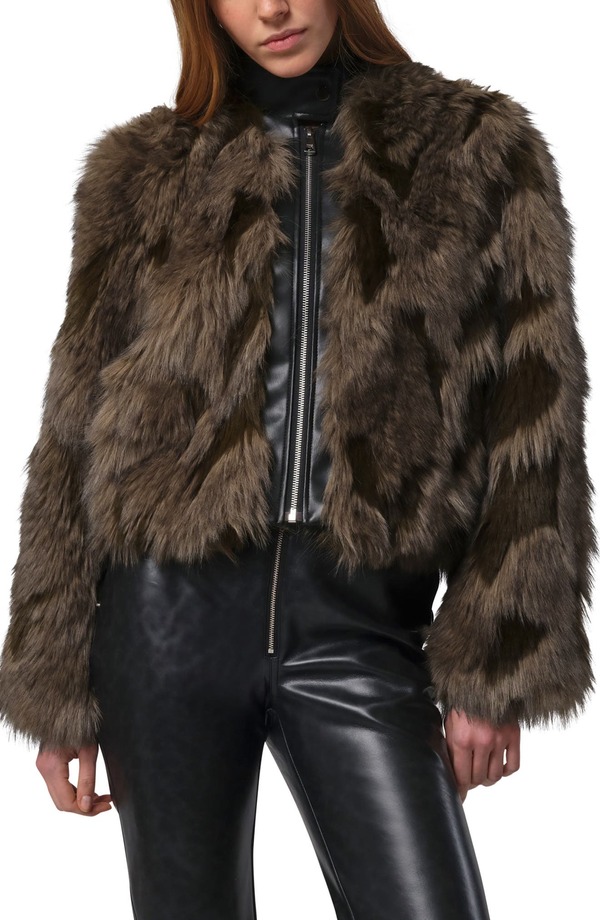 アパリス レディース アウター ジャケット・ブルゾン パッチワーク Apparis Lillet Faux Fur Patchwork Bomber Jacket Cedar Multi マルチカラー