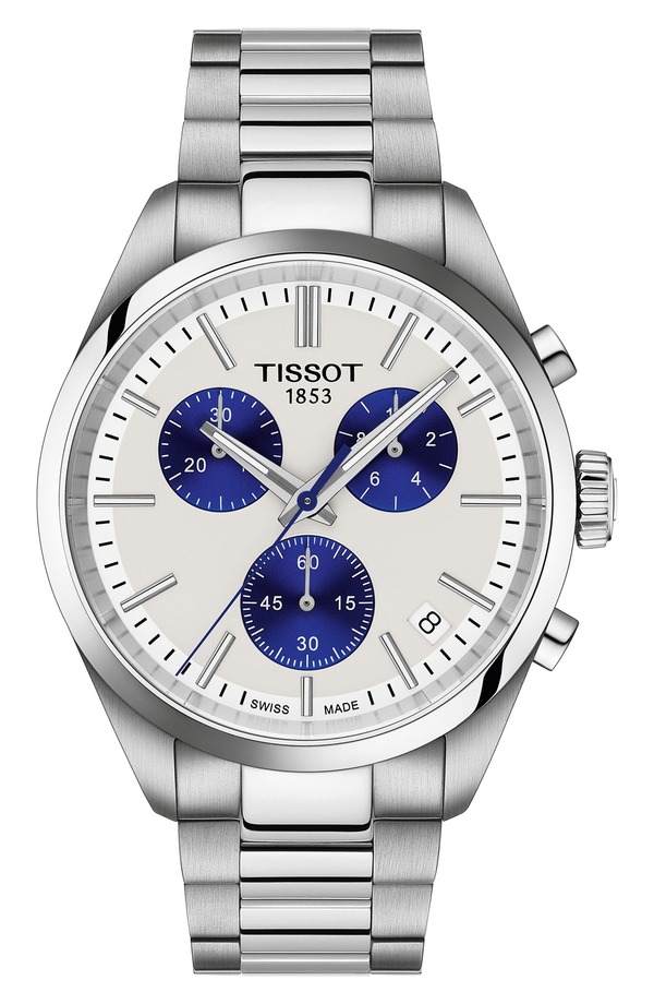ティソット メンズ アクセサリー 腕時計 Tissot PR 100 Chronograph Bracelet Watch, 40mm White ホワイト｜ReVida 店