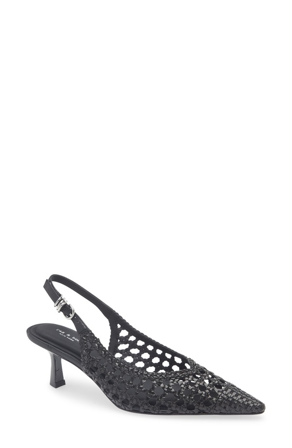 ラグアンドボーン レディース シューズ 踵 rag \u0026 bone Brynn Slingback Pump Black Woven 黒いこと