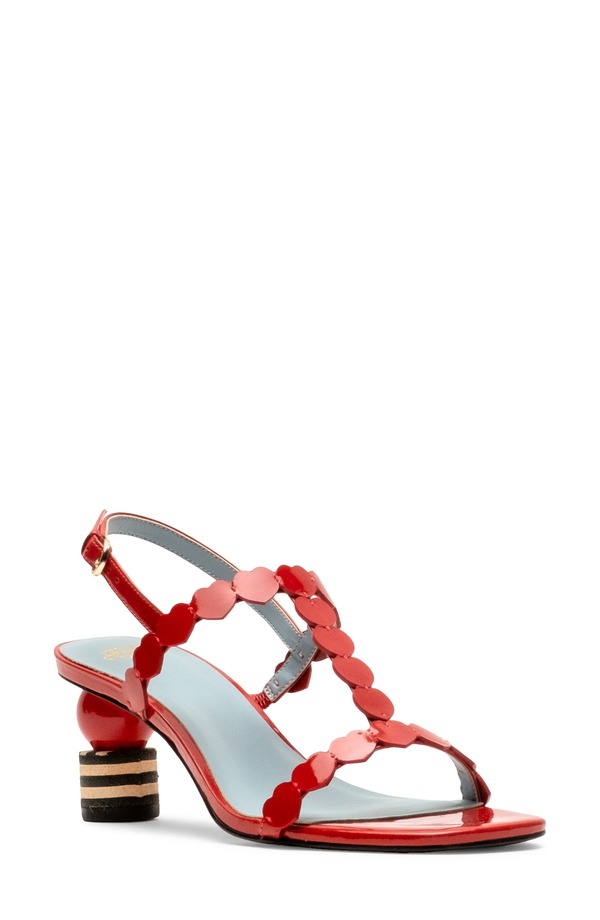 フランセスバレンタイン レディース シューズ 踵 サンダル Frances Valentine Kiki Heart Strap Sandal Red 赤いこと