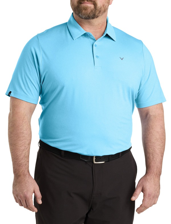 キャラウェイ メンズ トップス ポロシャツ トール Callaway Big & Tall Classic Jacquard Golf Polo Shirt River Blue ブルー｜ReVida 店