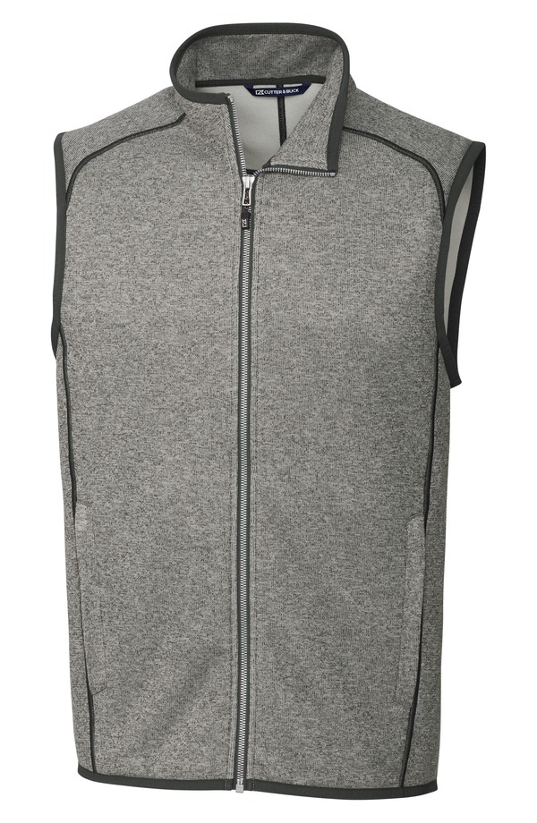 カッターアンドバック メンズ アウター ジャケット・ブルゾン ベスト セーター ニット Cutter & Buck Mainsail Sweater Knit Full Zip Vest Polished Heather ヘザー|ReVida 店