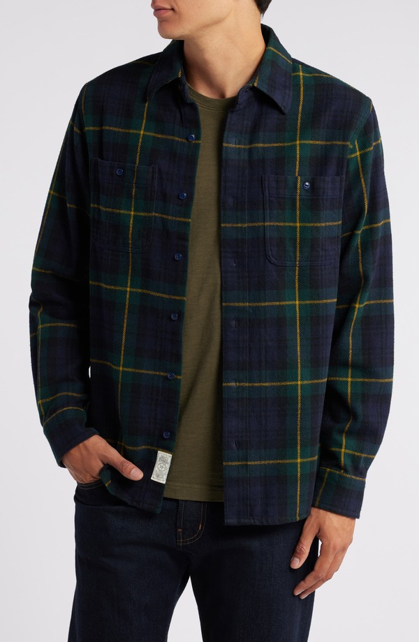 ショット ニューヨーク メンズ トップス シャツ Schott NYC Two-Pocket Long Sleeve Flannel Button-Up Shirt Blackwatch
