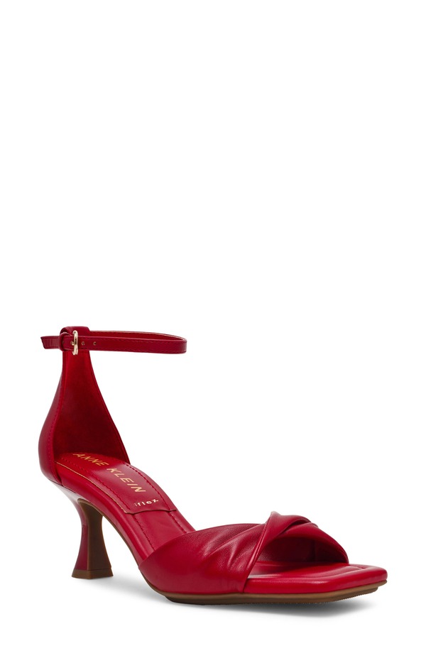 アンクライン レディース シューズ ヒール サンダル アンクル Anne Klein Jessie Ankle Strap Sandal Red Smooth レッド