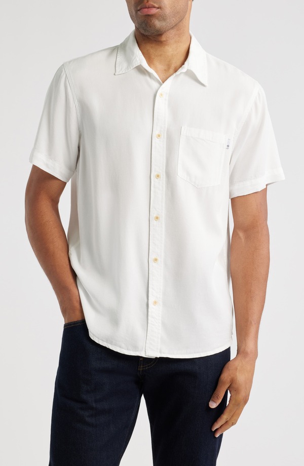 エージー メンズ トップス シャツ AG Wesley Short Sleeve Button-Up Shirt Sandy White ホワイト